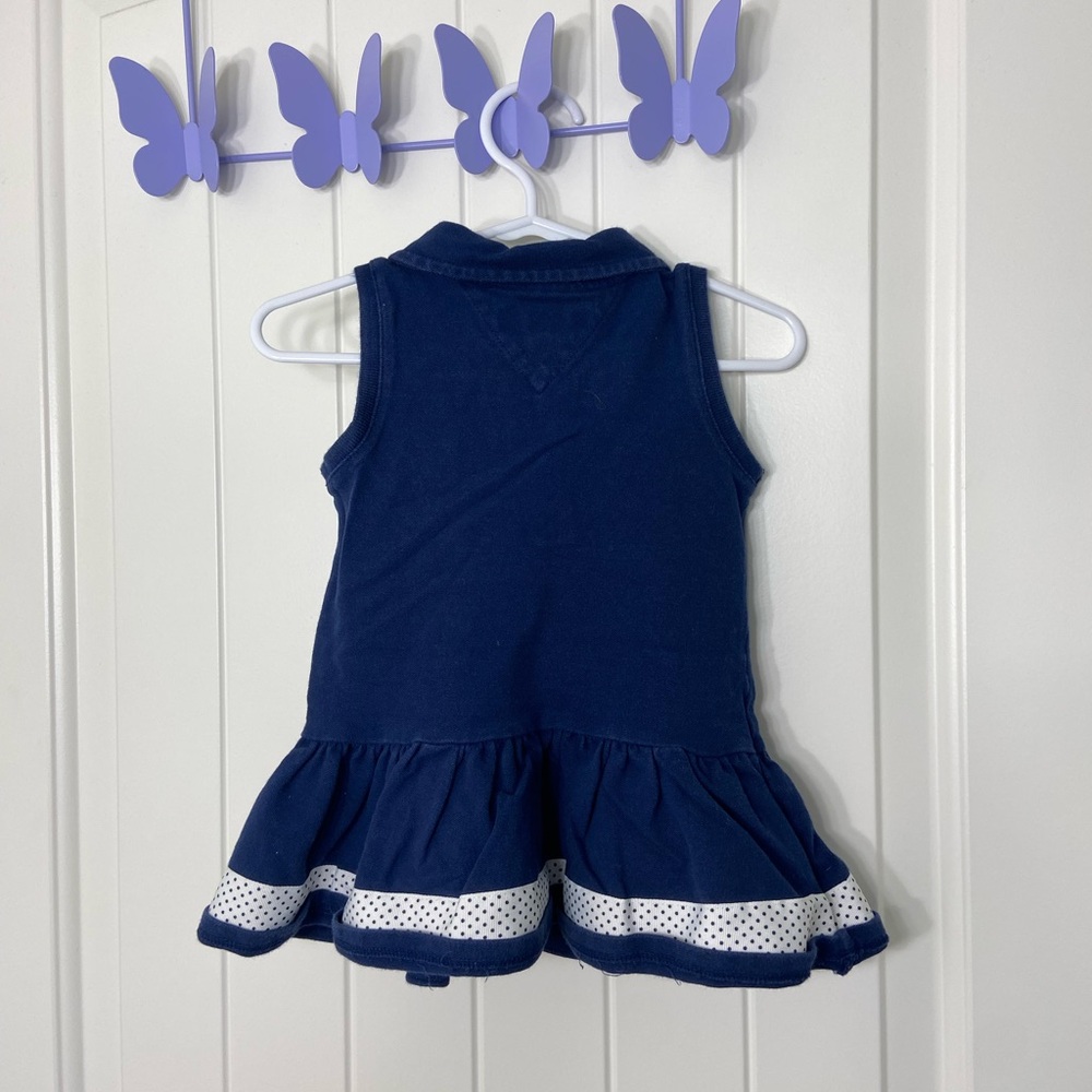 EUC Tommy Hilfiger baby girl’s navy collared sleeveless golf dress 18 months - Picture 6 of 7